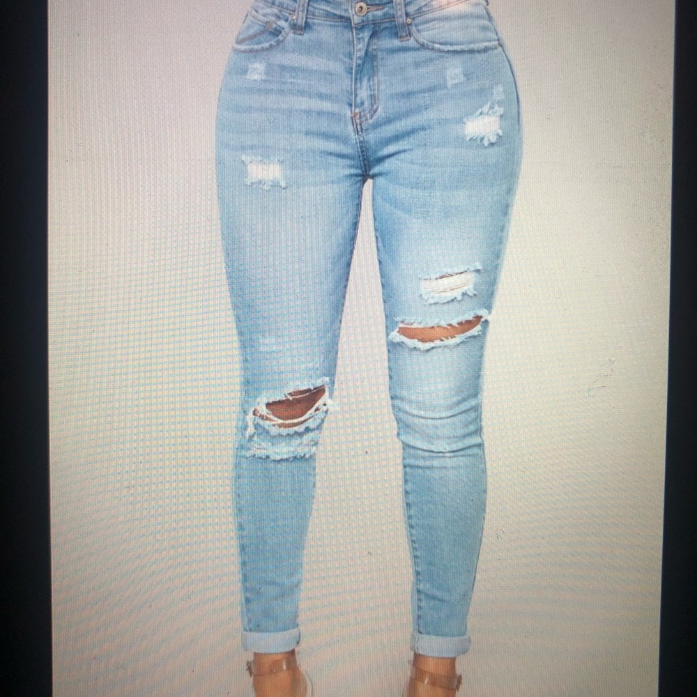 Fashion Nova Johanna Distressed Skinny Jeans